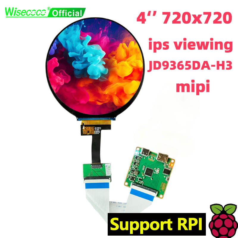 Home Automation Raspberry Pi - Wisecoco-pantalla LCD redonda de 4 pulgadas,