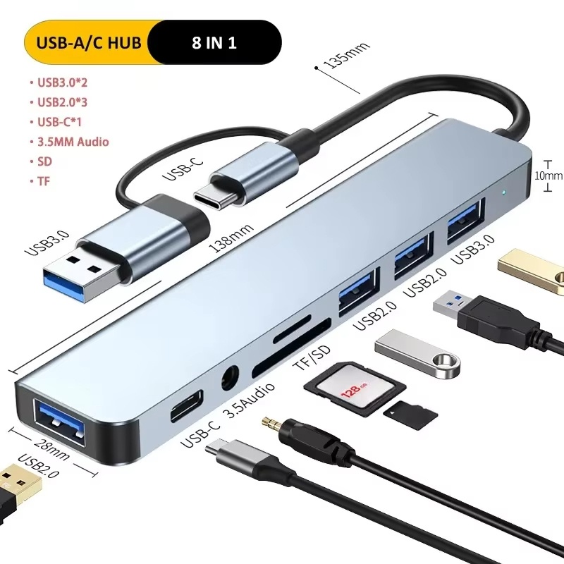 Hub USB tipo C, divisor USB 8  - Home Assistant Sd reseña y precio