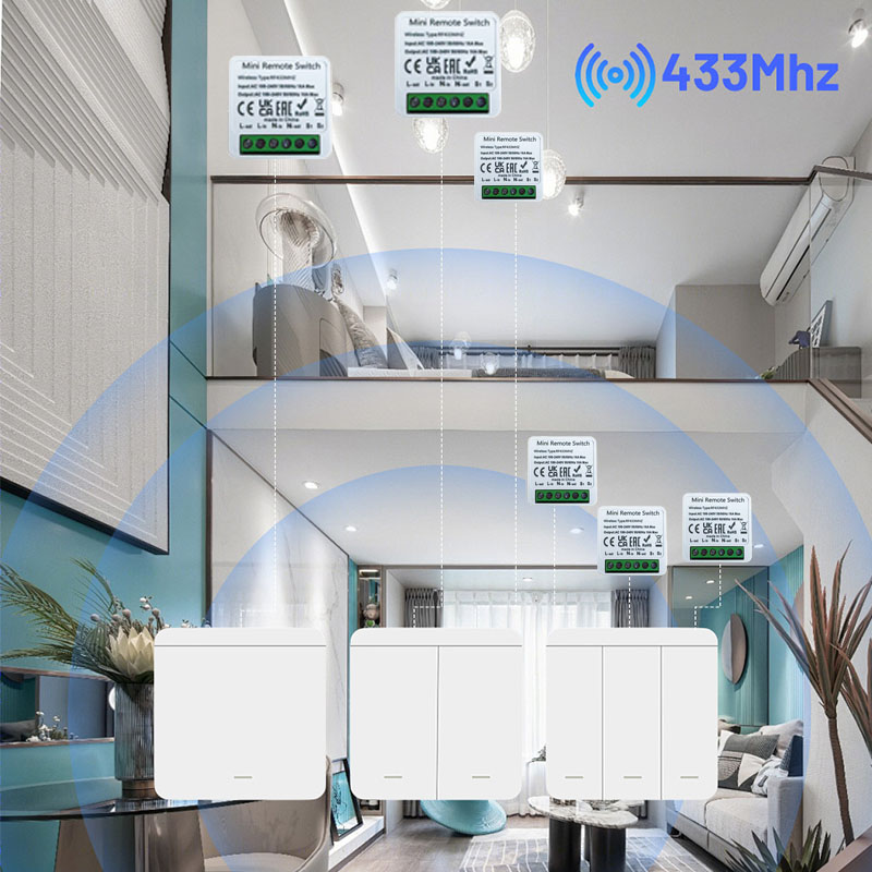 RF 433MHz interruptor inalámbr - Home Automation Panel Diy reseña y precio