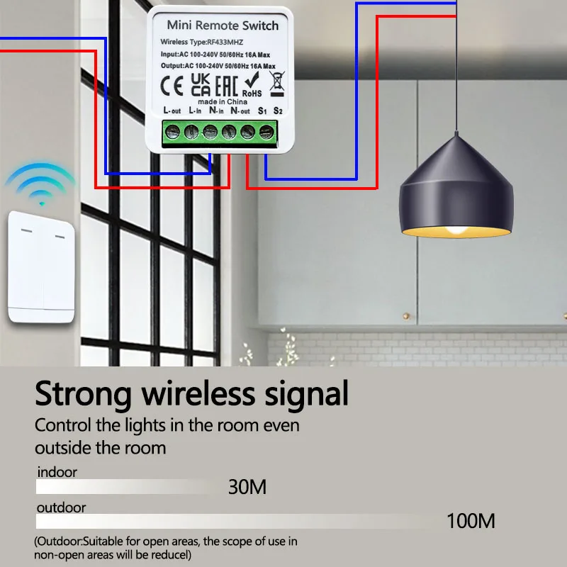 RF 433MHz interruptor inalámbr - Home Automation Panel Diy reseña y precio