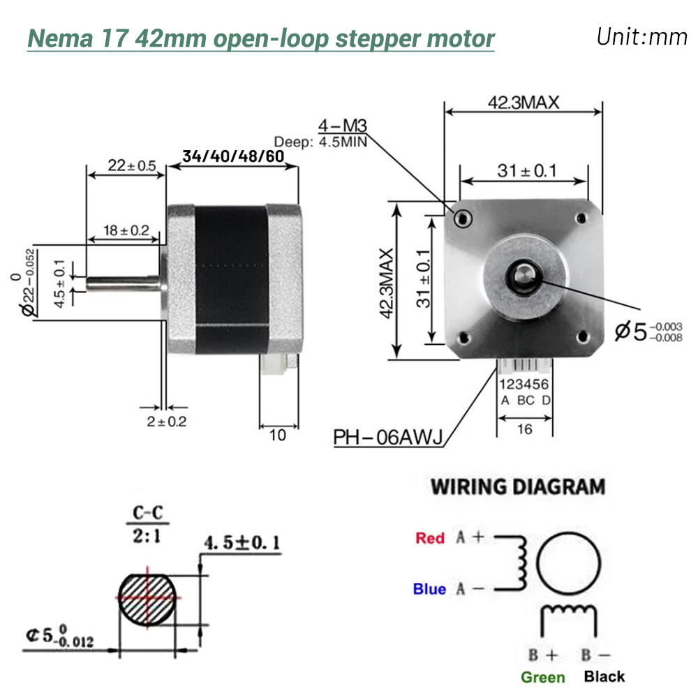 Motor paso a paso Nema17 42 de - Diy Automation reseña y precio